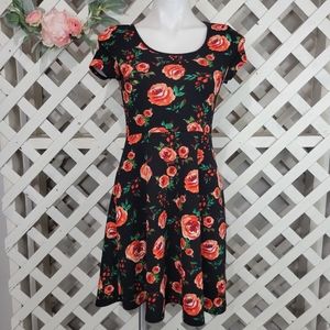 Every 1 Rose Print Skater Dress Size Medium Juniors